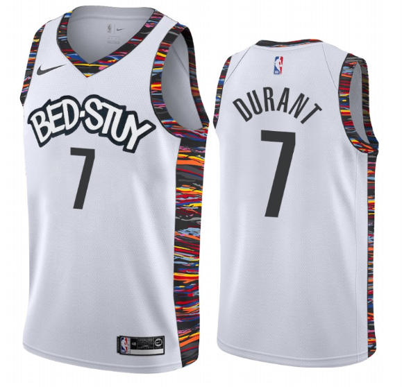 Men's Brooklyn Nets #7 Kevin Durant White 2019 City Edition Stitched NBA Jersey
